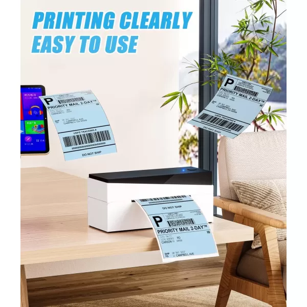 imageMemoking Shipping Label Paper for Thermal Printers 4x6 Colored Thermal Shipping Labels Compatible with all Thermal shipping Label Printer 500 Per Fanfold Labels Blueblue