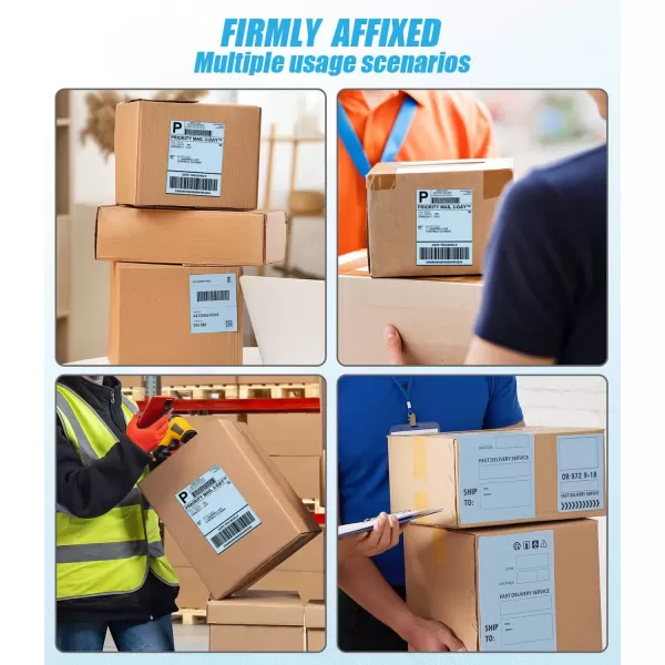 imageMemoking Shipping Label Paper for Thermal Printers 4x6 Colored Thermal Shipping Labels Compatible with all Thermal shipping Label Printer 500 Per Fanfold Labels Blueblue