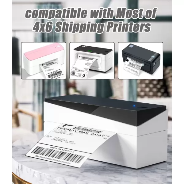 imageMemoking Shipping Label Paper for Thermal Printers 4x6 Colored Thermal Shipping Labels Compatible with all Thermal shipping Label Printer 500 Per Fanfold Labels BlueWhite
