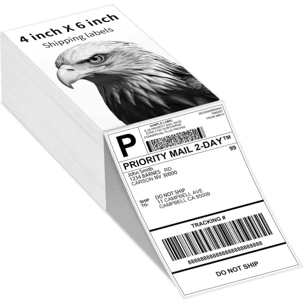 imageMemoking Shipping Label Paper for Thermal Printers 4x6 Colored Thermal Shipping Labels Compatible with all Thermal shipping Label Printer 500 Per Fanfold Labels BlueWhite