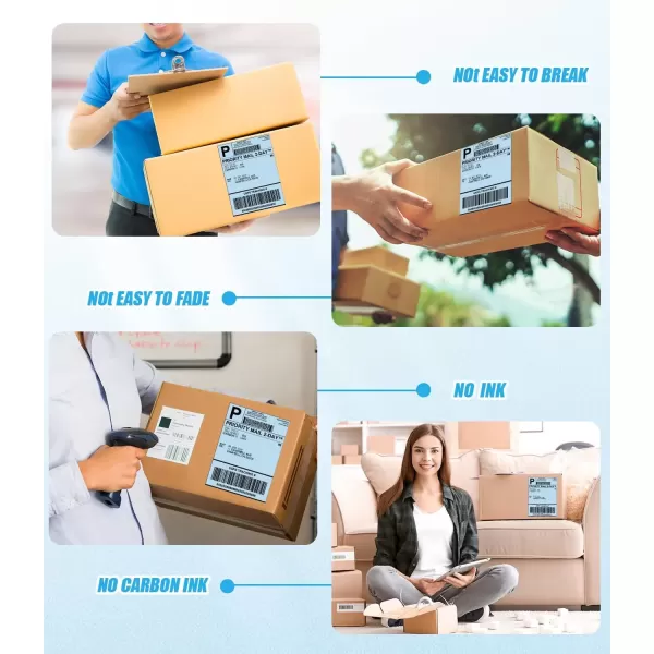 imageMemoking Shipping Label Paper for Thermal Printers 4x6 Colored Thermal Shipping Labels Compatible with all Thermal shipping Label Printer 500 Per Fanfold Labels Blueblue
