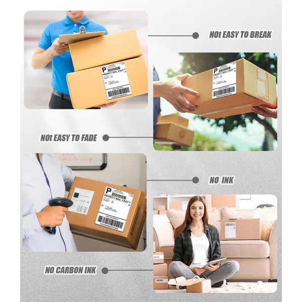imageMemoking Shipping Label Paper for Thermal Printers 4x6 Colored Thermal Shipping Labels Compatible with all Thermal shipping Label Printer 500 Per Fanfold Labels BlueWhite