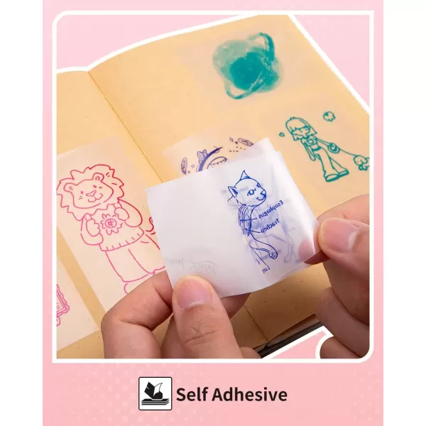 imageMemoking T02  M02X  M02L Color Sticker Paper  Colorful Transparent Sticky T02 Mini Printer Sticker Paper Refill 50 mm x 35 m Keep for 20 yrs for Journal Photo Study Notes 3 Rolls