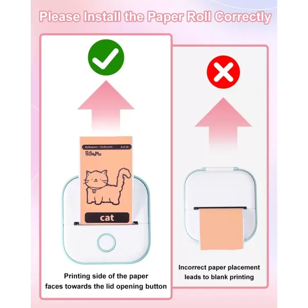 imageMemoking T02  M02X  M02L Sticker Paper  GreenPurpleOrangePinkLight GreenLavender Purple Sticky T02 Mini Printer Sticker Paper Refill 50 mm x 35 m Keep for 20 yrs 6 Rolls