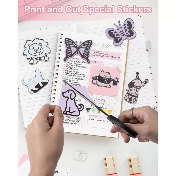 imageMemoking T02  M02X  M02L Sticker Paper  PinkLight GreenPurple Sticky T02 Mini Printer Sticker Paper Refill 50 mm x 35 m Keep for 20 yrs for Journal Photo Study Notes 3 Rolls