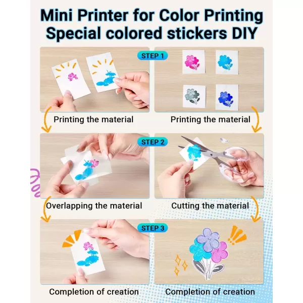 imageMemoking T02 Sticker Printer  Print Pods Mini Printer Portable Thermal Printer Inkless Printer Sticker Maker Machine Pocket Printer Phone Printer for Study Graphic Anatomical Diagram Photo White