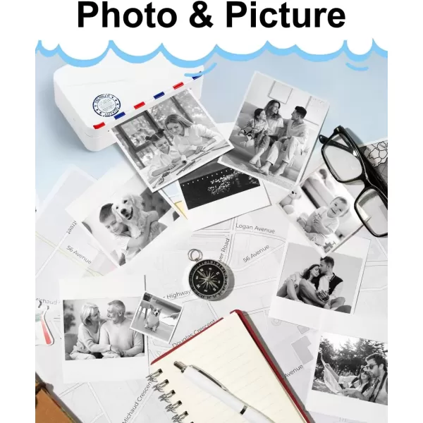 imageWhite Sticker Paper for M03 M03AS M04S Printer Paper 80MMx35MRoll Black on White Thermal Paper Memoking M03AS Paper Compatible with Phomemo Printer Paper M03 3 Rolls