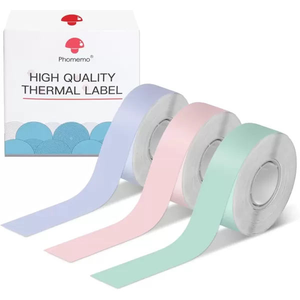 imageContinuous D30 Label Maker Tape  3 Rolls Color D30 Continuous Labels Roll 15MMx6MGreen Purple Orange Memoking D30 Labels Refills Compatible with Phomemo Zodzi D30 Label Maker Tape