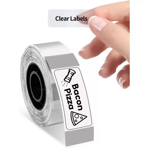 imageD30 Labels  D30 Thermal SelfAdhesive Label 38quot 1 12quot 12mm40mm 100 LabelsRoll Compatible with Phomemo D30 Label Maker Holographic SilverTransparent
