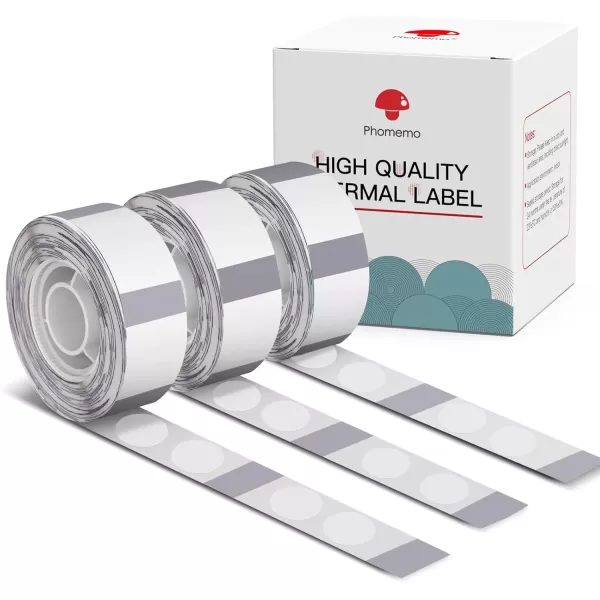 imageD30 LabelsTransparent Circle 12quot X 1quot 14mm X 28mmAdhesive Label Paper 220 LabelsRoll3 Roll Compatible with Phomemo D30 Portable Bluetooth Label Maker for Size Labels
