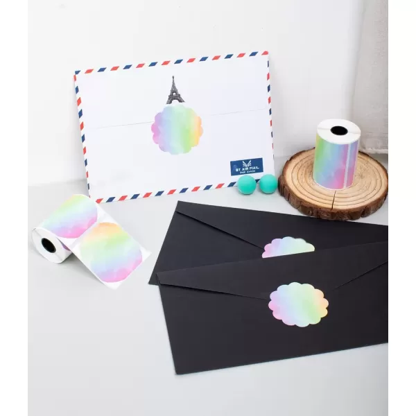 imageM110 Label 196 Color Circle M220 Label Memoking M200 Round Labels Gradient Flower Compatible with Phomemo Printer M110 M220 M200 M120 M221 Labels M110 Labels for DIY Design Thanks Card 140pcs