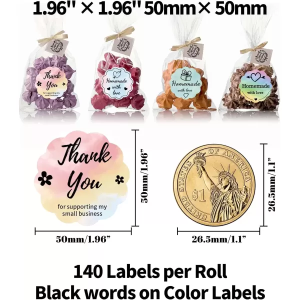 imageMemoking Rosy Clouds Flower Label 196quot Round 140pcs Compatible with Phomemo Printer M110 M220 M200 M120 M221 Labels for DIY Logo Design Thanks