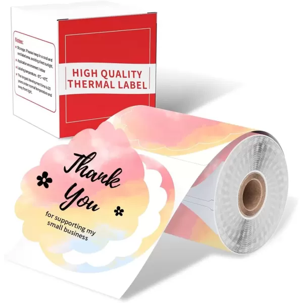 imageMemoking Rosy Clouds Flower Label 196quot Round 140pcs Compatible with Phomemo Printer M110 M220 M200 M120 M221 Labels for DIY Logo Design Thanks