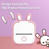 imageMemoking T02 Protective CaseBunny Ears Shape Soft Silicone BPAFree Cute Design Printer Cover Compatible with T02 Mini Bluetooth Wireless Portable Mobile Pocket Printer GreenPink