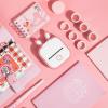 imageMemoking T02 Protective CaseBunny Ears Shape Soft Silicone BPAFree Cute Design Printer Cover Compatible with T02 Mini Bluetooth Wireless Portable Mobile Pocket Printer GreenPink