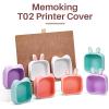 imageMemoking T02 Protective CaseBunny Ears Shape Soft Silicone BPAFree Cute Design Printer Cover Compatible with T02 Mini Bluetooth Wireless Portable Mobile Pocket Printer GreenPink