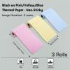 imageMemoking T02M02XM02L PinkYellowBlue Thermal Paper5Year NonSticky 53mmx65m for Journal Photo Texts Study Notes and More 3 Rolls