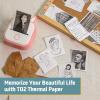 imageMemoking T02M02XM02L White Thermal Paper10Year Sticky 50mmx35m for Journal Photo Texts Study Notes and More 3 RollsMilky White