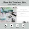 imageMemoking T02M02XM02L White Thermal Paper10Year Sticky 50mmx35m for Journal Photo Texts Study Notes and More 3 RollsWhite