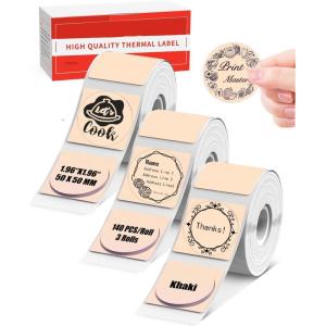 image2quot Khak M110 Circle Thermal Labels SelfAdhesive M220 Round Thermal Labels Compatible with Phomemo M110 M221 M220 M120 M150 M250 M260 Label Maker for DIY Logo Design Name Tag750 Labels 3 RollKhaki
