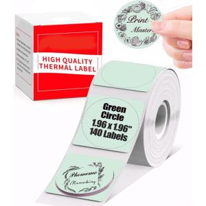 imageKhaki Round Sticker Label for M220 M221 M120 M110 Thermal Printer Labels  196 50MM  Khaki Paper Circle M200 Labels Paper Compatible with Phomemo M110 M150 M250 M260 Labels Printer  140 LabelsGreen