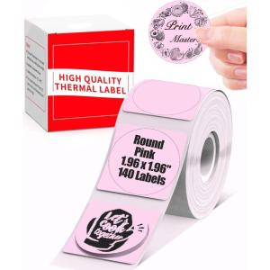 imageKhaki Round Sticker Label for M220 M221 M120 M110 Thermal Printer Labels  196 50MM  Khaki Paper Circle M200 Labels Paper Compatible with Phomemo M110 M150 M250 M260 Labels Printer  140 LabelsPink