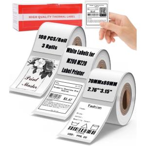 imageM110 Labels White M220 Label Paper 50x20mm for M220 M221 M120 M110 M150 M250 M260 Printer Paper3 Rolls 196x 078 Compatible with Phomemo M220 M110 M221 110S Labels Printer  320 PCS276 inch x 315 inch