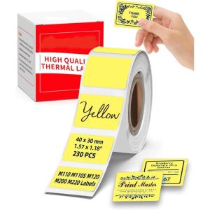 imageM110 Labels White M220 Labels Paper 40mmx30mm157x118 Square M110 M220 Label RefillsOriginal M110 M220 Labels Compatible with Phomemo M110 M220 221 Label Printer 230 LabelsYellow
