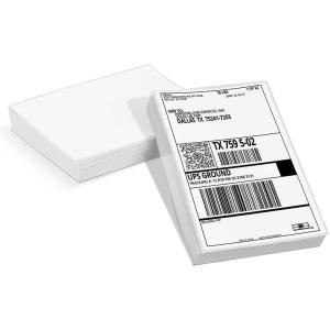 imageMemoking 4x6 Thermal Direct Shipping Label  4x 6 FanFold Labels for Shipping Labels Barcodes Address Mail Product Logo LabelsSmall Business Labeling White 100pcsWhite