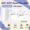 image157quot Memoking Circle Clear Label Paper for M220 M200 M221 M120 M110 Thermal Printer  Black on Transparent Label Compatible with Phomemo M110 Labels Printer  3 Rolls  180 LabelsRoll
