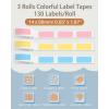 imageD30 Color Label Tape  Q30S Labels Tape for Q30  Q31  Q32  Q30S  D35 Label Maker Tape  YellowPinkBlue14x50mm  Memoking Q30S Labels Compatible with Phomemo D30 Labels  3 Rolls130 LabelsRoll