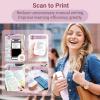 imageMemoking Mini Portable Printer  T02 Print Pods Mini Inkless Printer Pocket Thermal Sticker Printer Mini Sticker Printer Mobile Picture Printer for Student Gift White Bunny Case Not IncludedPink