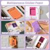 imageMemoking Mini Printer Sticker Paper Thermal Labels Compatible with Phomemo M02 M02PRO M02S M03 M03AS M04AS M04S Printer Rose RedPurpleOrange 50mm x 35mRoll 3 Rolls