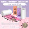 imageMemoking Mini Printer Sticker Paper Thermal Labels Compatible with Phomemo M02 M02PRO M02S M03 M03AS M04AS M04S Printer Rose RedPurpleOrange 50mm x 35mRoll 3 Rolls