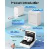 imageMemoking Mini Sticker Printer Wireless  Portable Thermal Printer Bluetooth Photo Printer M02 Inkless Sticker Printer for Phone Mini Sticker Maker Machine Study Printer for MemosStickerPhotosWhite
