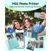 imageMemoking Mini Sticker Printer Wireless  Portable Thermal Printer Bluetooth Photo Printer M02 Inkless Sticker Printer for Phone Mini Sticker Maker Machine Study Printer for MemosStickerPhotosGreen