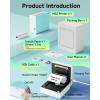 imageMemoking Mini Sticker Printer Wireless  Portable Thermal Printer Bluetooth Photo Printer M02 Inkless Sticker Printer for Phone Mini Sticker Maker Machine Study Printer for MemosStickerPhotosGreen