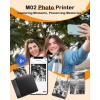 imageMemoking Mini Sticker Printer Wireless  Portable Thermal Printer Bluetooth Photo Printer M02 Inkless Sticker Printer for Phone Mini Sticker Maker Machine Study Printer for MemosStickerPhotosBlack