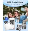 imageMemoking Mini Sticker Printer Wireless  Portable Thermal Printer Bluetooth Photo Printer M02 Inkless Sticker Printer for Phone Mini Sticker Maker Machine Study Printer for MemosStickerPhotosWhite
