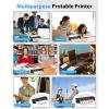 imageMemoking Portable Printers Wireless for Travel M833 Inkless Bluetooth Thermal Printer Supports 85quot X 11quot US Letter ampamp A4 Size Thermal Paper Compatible with iOS Android Laptop Tablet Smartphone