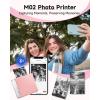 imageMemoking Sticker Printer M02 Mini Printer Portable Bluetooth Mini Printer Sticker Maker with 3 Rolls Paper Print Pods Mini Printer Pocket Printer with Multiple Templates for Phone ampamp Tablet Pink