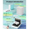 imageMemoking Sticker Printer M02 Mini Printer Portable Bluetooth Mini Printer Sticker Maker with 3 Rolls Paper Print Pods Mini Printer Pocket Printer with Multiple Templates for Phone ampamp Tablet PurpleGreen