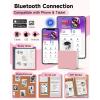 imageMemoking Sticker Printer M02 Mini Printer Portable Bluetooth Mini Printer Sticker Maker with 3 Rolls Paper Print Pods Mini Printer Pocket Printer with Multiple Templates for Phone ampamp Tablet Pink