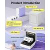 imageMemoking Sticker Printer M02 Mini Printer Portable Bluetooth Mini Printer Sticker Maker with 3 Rolls Paper Print Pods Mini Printer Pocket Printer with Multiple Templates for Phone ampamp Tablet PurplePurple