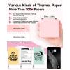 imageMemoking Sticker Printer M02 Mini Printer Portable Bluetooth Mini Printer Sticker Maker with 3 Rolls Paper Print Pods Mini Printer Pocket Printer with Multiple Templates for Phone ampamp Tablet Pink
