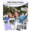 imageMemoking Sticker Printer M02 Mini Printer Portable Bluetooth Mini Printer Sticker Maker with 3 Rolls Paper Print Pods Mini Printer Pocket Printer with Multiple Templates for Phone ampamp Tablet PurplePurple