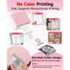 imageMemoking Sticker Printer M02 Mini Printer Portable Bluetooth Mini Printer Sticker Maker with 3 Rolls Paper Print Pods Mini Printer Pocket Printer with Multiple Templates for Phone ampamp Tablet Pink