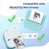 imageMemoking T02 Portable Small Printer with 3 Rolls Paper Sticker Printer Machine for Study Notes Pictures Photos Journals DIY and 2Year White Sticky Paper Green
