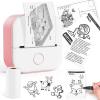 imageMemoking Mini Portable Printer  T02 Print Pods Mini Inkless Printer Pocket Thermal Sticker Printer Mini Sticker Printer Mobile Picture Printer for Student Gift White Bunny Case Not IncludedPink