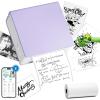 imageMemoking Mini Sticker Printer Wireless  Portable Thermal Printer Bluetooth Photo Printer M02 Inkless Sticker Printer for Phone Mini Sticker Maker Machine Study Printer for MemosStickerPhotosPurple